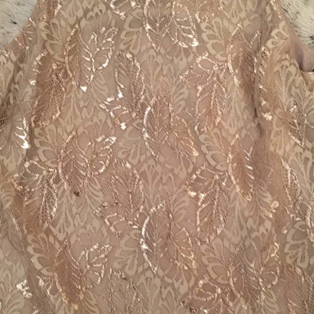 Ralph Lauren Tan and Gold A-Line Mini Dress - Picture 10 of 12